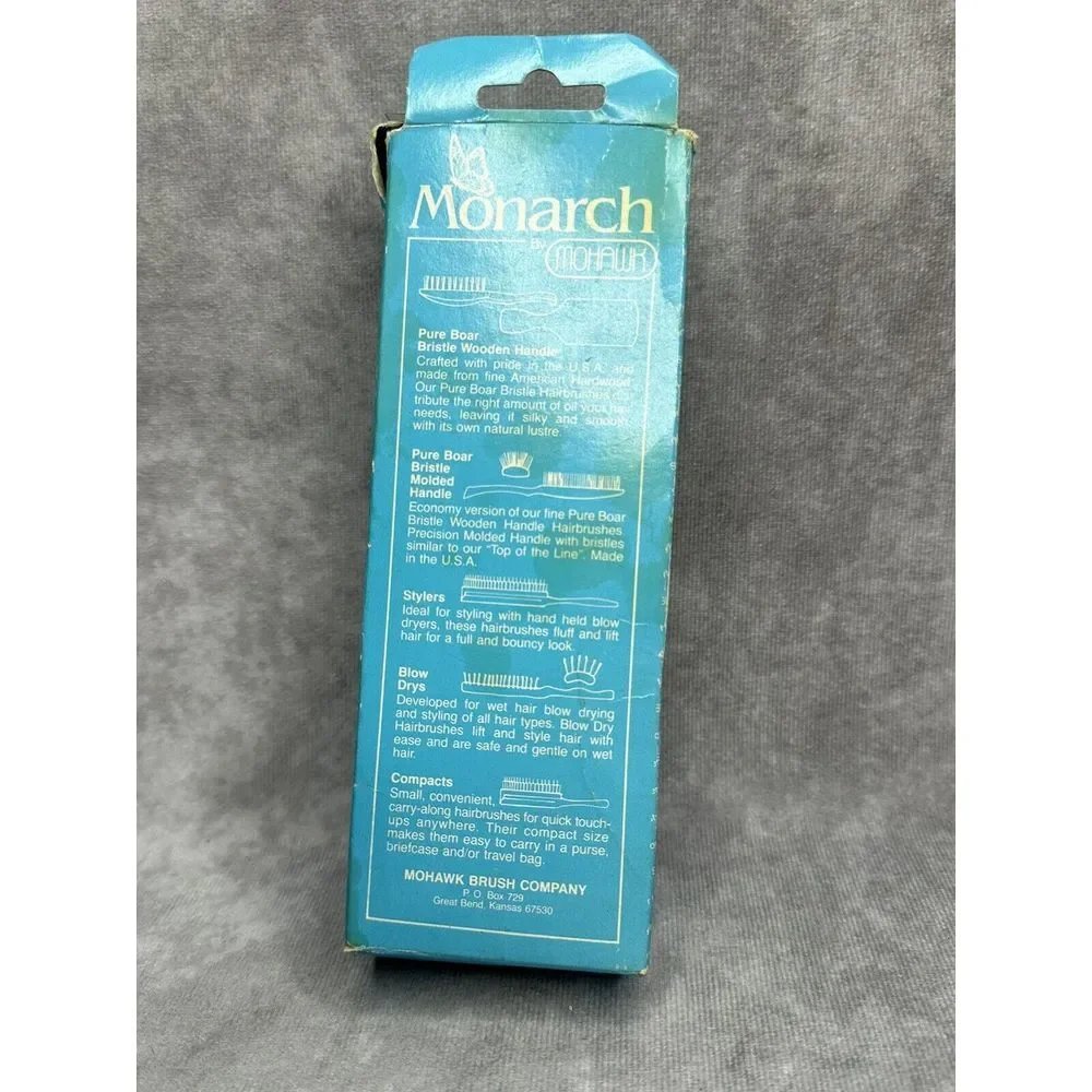 Vintage New‎ In Box Monarch By Mohawk Hair Brush Vanity Comb Prop